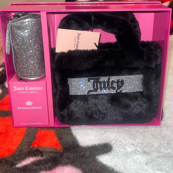 ‼️SOLD‼️ JUICY COUTURE Mini Faux Fur Tote And Coin Purse Boxed Gift Set - Picture 7 of 10